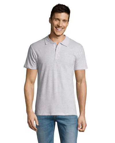 Polo Summer II, 100% Cotone, Regular Fit, 3 Bottoni Ash