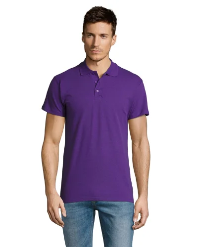 Polo Summer II, 100% Cotone, Regular Fit, 3 Bottoni Viola Scuro
