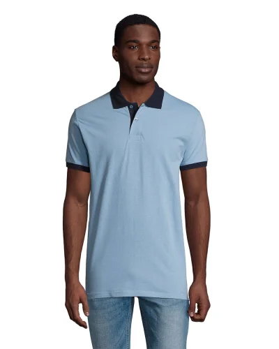 Polo unisex finiture in contrasto Cielo / Blu Oltremare