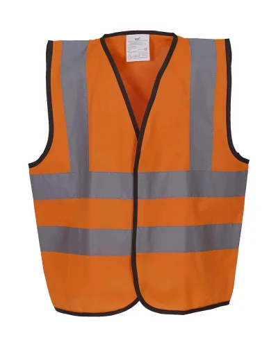 Gilet sicurezza bambino fluo riflettente EN1150 100% poliestere Fluo Orange