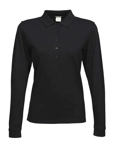 Polo da Donna a Manica Lunga Cotone Bio 215g Elegante Black