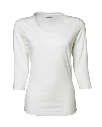T-shirt donna 3/4 stretch cotone ed elastan White