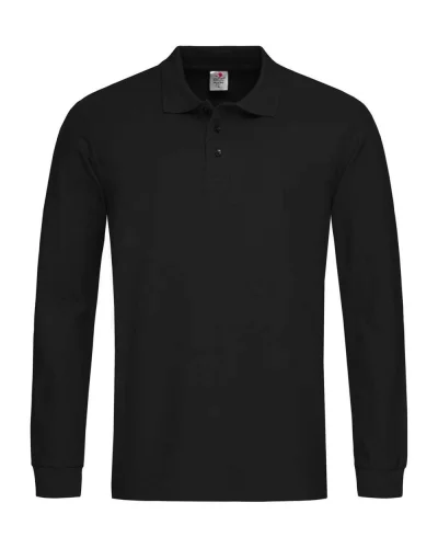 Polo Maniche Lunghe  Cotone 170g/m² Fit Casual Uomo Black Opal