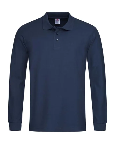 Polo Maniche Lunghe  Cotone 170g/m² Fit Casual Uomo Navy Blue