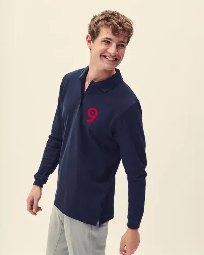 Polo Premium Uomo , 100% Cotone, Manica Lunga, Regular Fit