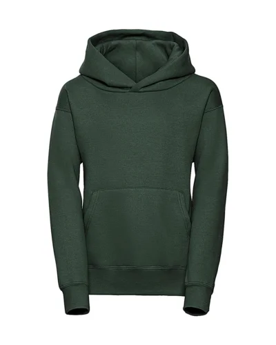 Felpa bambino con cappuccio, tasca marsupio Bottle Green