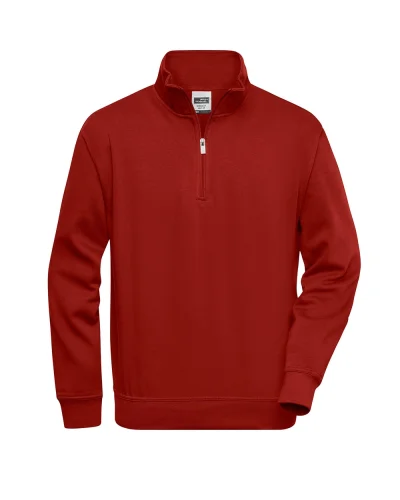 Felpa da lavoro con zip corta, uomo/donna Wine