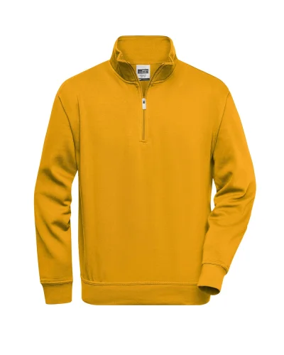 Felpa da lavoro con zip corta, uomo/donna Gold Yellow