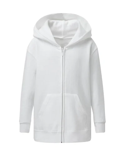Felpa bimbo zip, cappuccio, cotone 80% White