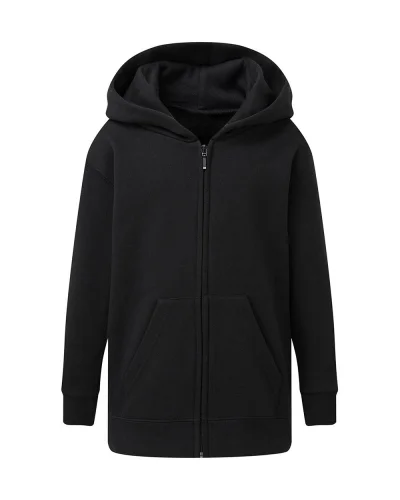 Felpa bimbo zip, cappuccio, cotone 80% Black
