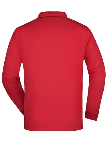 Polo piqué manica lunga James & Nicholson 100% cotone casual fit