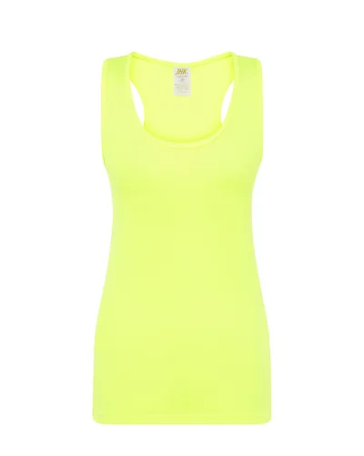 Canotta sportiva donna ARUBA 100% poliestere, taglio vogatore Gold Fluor