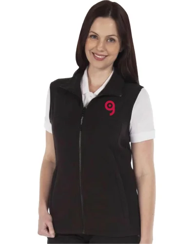 Smanicato donna Haber II in pile riciclato, zip, 2 tasche, nero