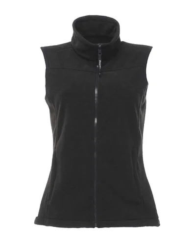 Smanicato donna Haber II in pile riciclato, zip, 2 tasche, nero Black