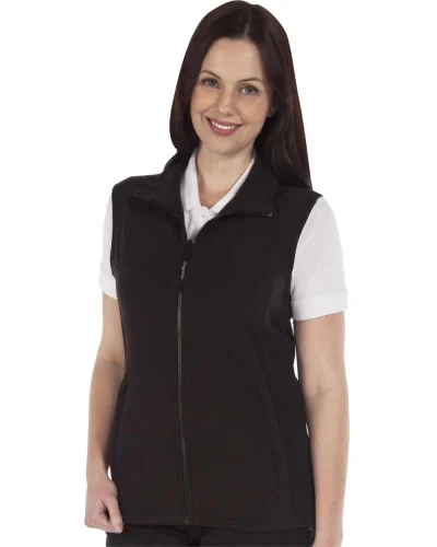 Smanicato donna Haber II in pile riciclato, zip, 2 tasche, nero