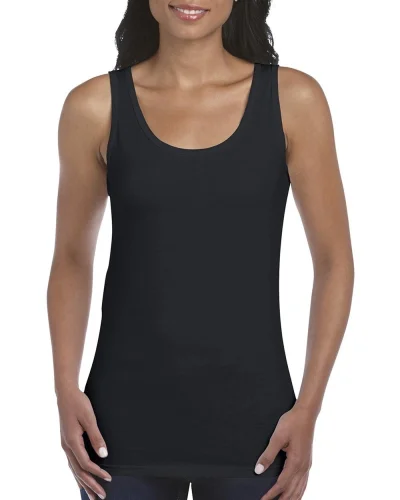Canotta donna Gildan Softstyle 100% cotone vestibilità regular Black