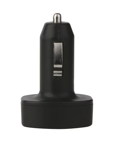 Caricatore auto USB doppio metallo/plastica design compatto Nero