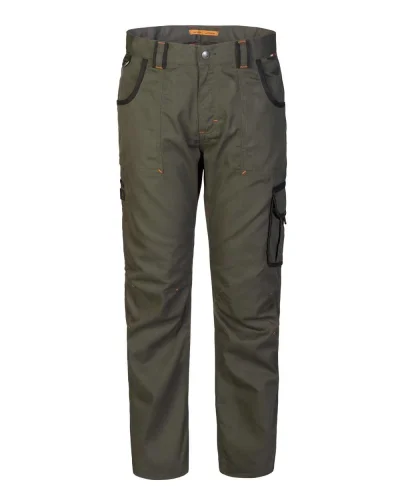 Pantalone da lavoro Fangio 1ª cat. Cotone, Regular fit Army Green / Nero