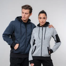Maglia con cappuccio in knitted fleece Quebec Lady
