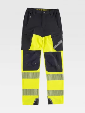 Pantalone da lavoro multitasche bande rifrangenti