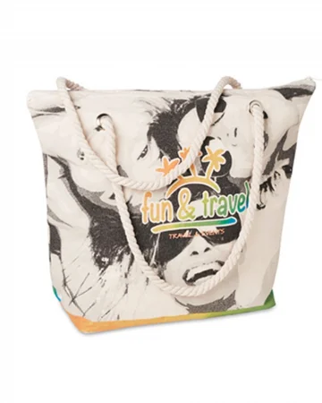 Borsa mare tela con chiusura zip robusta