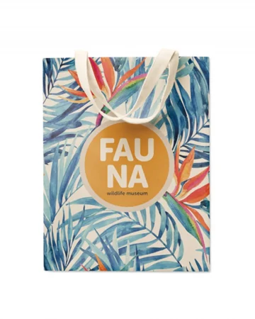 Shopper cotone bianco , manici corti rinforzati