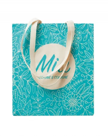 Shopper in cotone biologico nero Ecoverde – Manici lunghi robusti