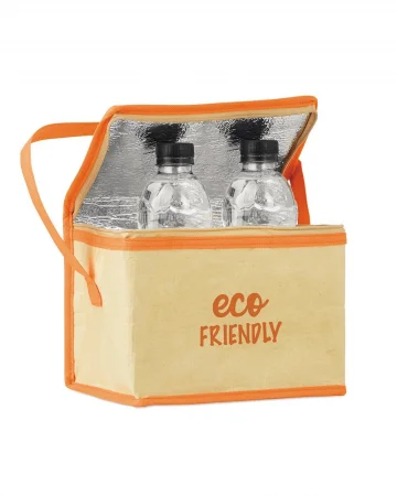 Kraft Borsa frigo beige con manici, capiente e termica