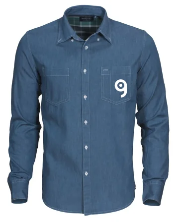 Camicia Jupiter denim a manica lunga, cotone 100%, button down