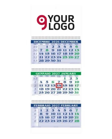 Calendario Trittico In Carta Naturale