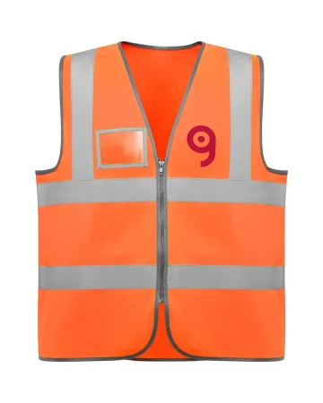 Gilet alta visibilità Polux con zip e tasca porta badge