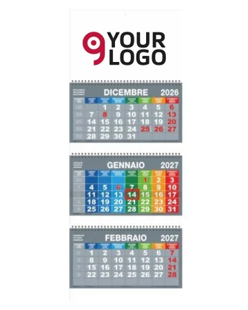 Calendario Trittico Opaco 31x80cm con Cursore – Carta Patinata