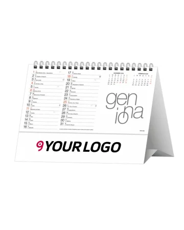 Calendario da tavolo design 19x14,5 cm in carta patinata opaca