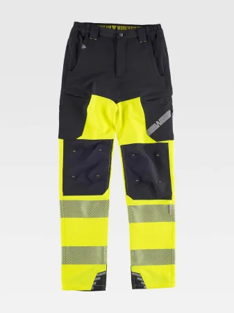 Pantalone da lavoro multitasche bande rifrangenti