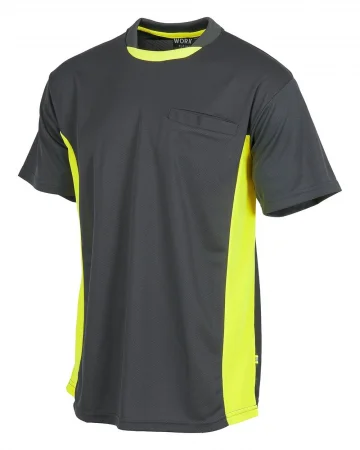 T-Shirt da lavoro bicolore ad alta visibilità 100% poliestere