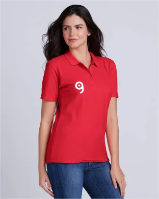 Polo Donna Double Pique Softstyle 100% Cotone No Label Bianco