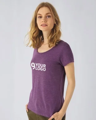 TRIBLEND T-shirt donna scollo ampio regular 130g