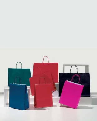 Shopper Carta Bianca Shopper Colorati Maniglia Colorata 40x31 cm