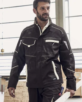 Workwear Jacket Black/Lime Green Cotone Stretch 250g/m² XS