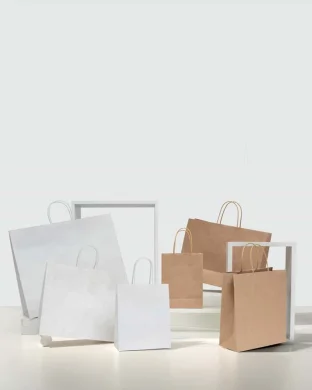 Shopper Kraft Bianco 27x31 cm manici cotone |