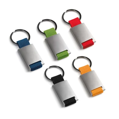 Portachiavi in metallo e stoffa con webbing