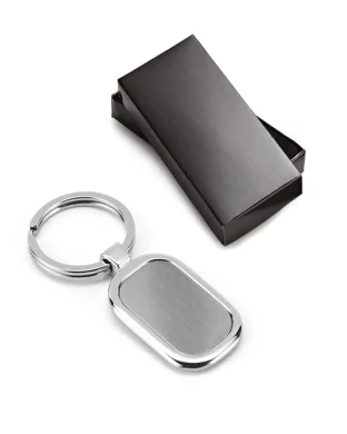 Portachiavi in metallo argento, elegante con scatola regalo - 22g