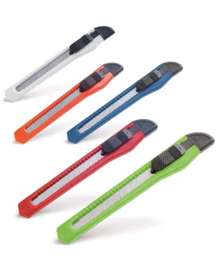 Cutter Balic colorato con blocco di sicurezza, 13cm, plastica
