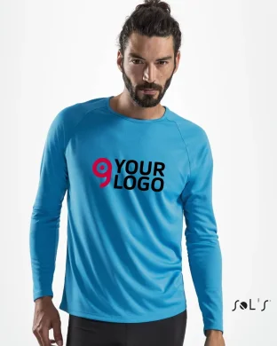 T-Shirt Sporty Uomo  maniche lunghe, poliestere, regular