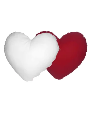 Federa cuore bicolore cotone 40x40 cm  rossa e bianca