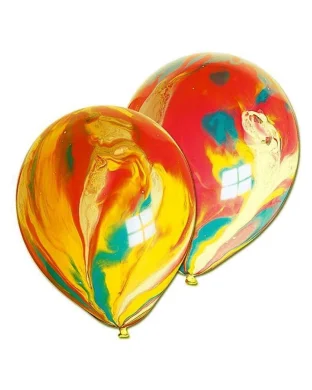 Palloncini marmorizzati 30 cm biodegradabili in lattice, multicolore