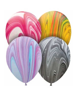 Palloncini SuperAgate 30 cm Marmorizzati - Lattice 4 Colori