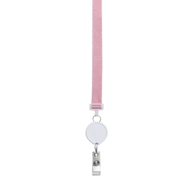 Porta badge poliestere e metallo con clip e cavo riavvolgibile