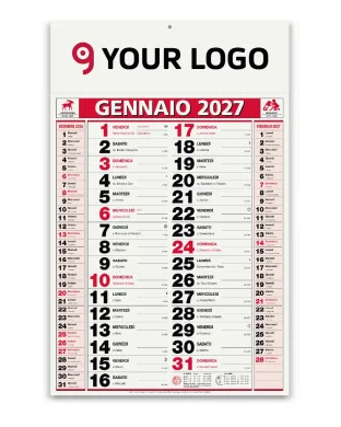 Calendario Olandese Elegant, 12 fogli, carta patinata 70gr