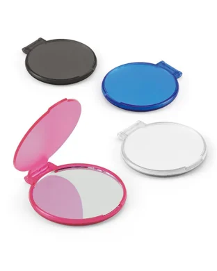 Specchietto tascabile rotondo in plastica, leggero